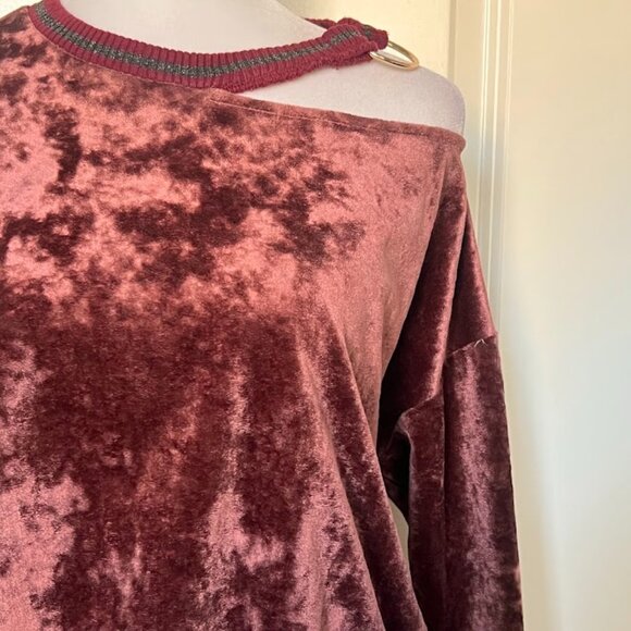THE ONLY ALICE Maroon Burgundy Long Sleeve Sweater Top Size XS - Picture 5 of 16